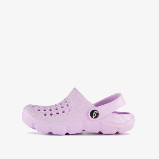Meisjes klompen met glitters lila