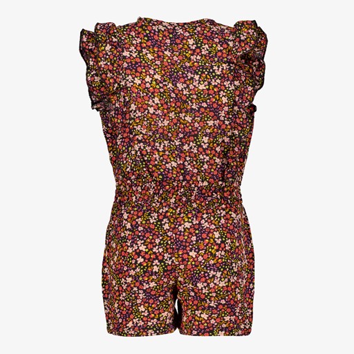 Meisjes playsuit met scrunchie bloemenprint