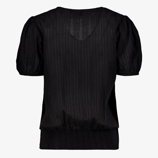 Dames T-shirt met boord zwart