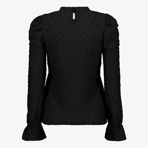 Dames blouse met structuur zwart