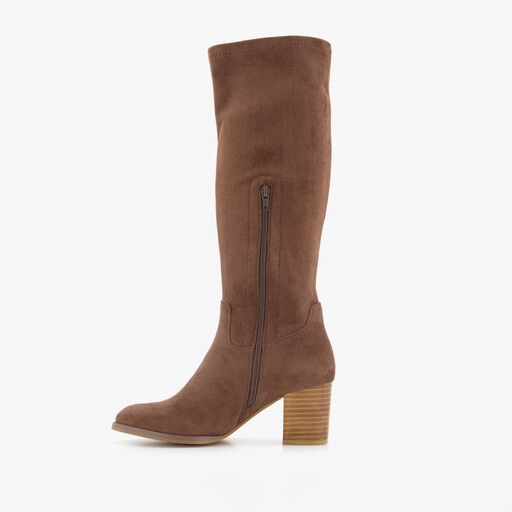 Hoge dames laarzen met hak bruin
