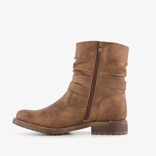 Dames enkellaarsjes met gesp cognac