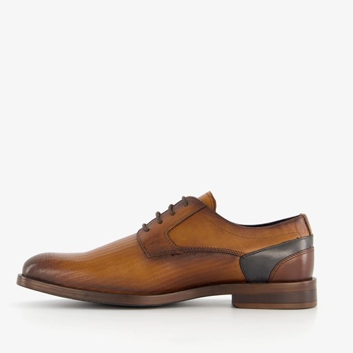Leren heren veterschoenen cognac