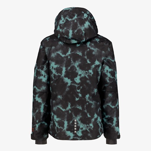 Kinder ski-jas met print zwart blauw