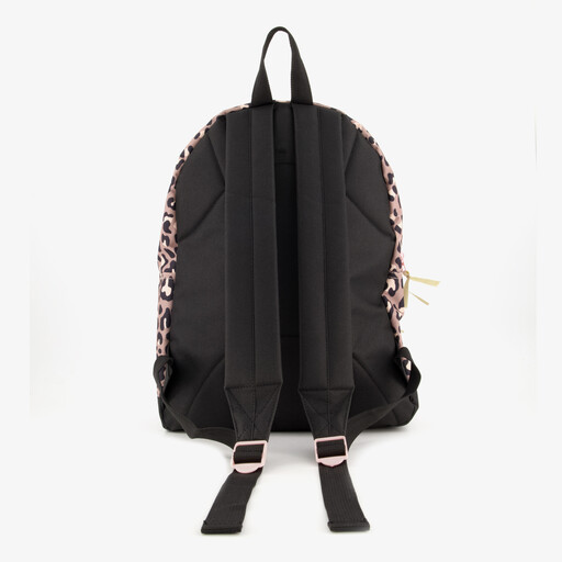 Meisjes rugzak met panterprint roze zwart