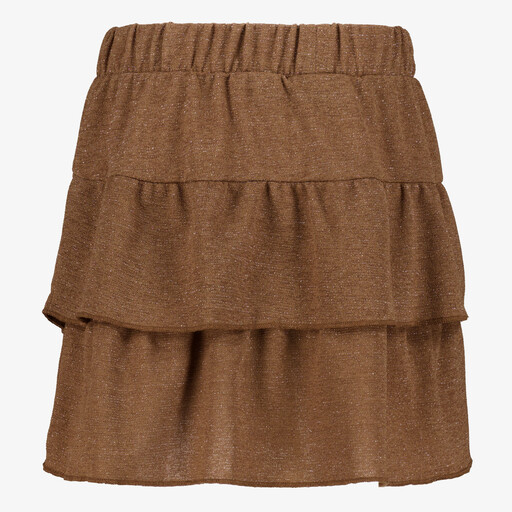Meisjes rok glitters bruin
