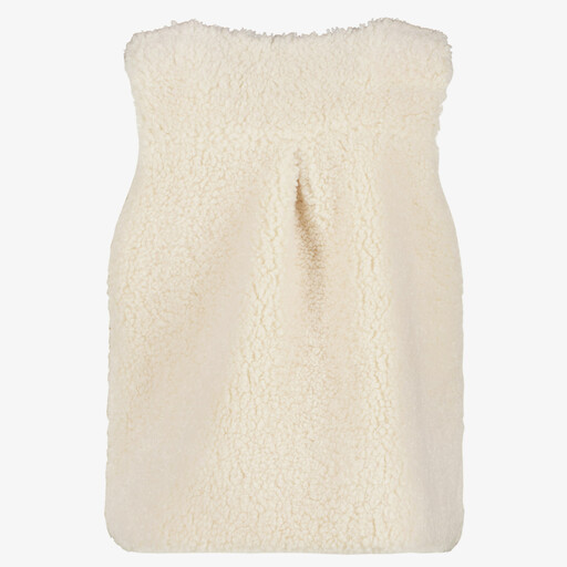 Meisjes teddy gilet beige