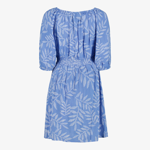 Dames jurk met print blauw