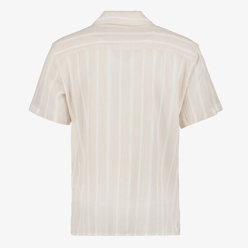 Heren overhemd met strepen beige wit