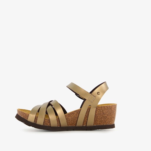 Dames bio sleehak sandalen brons
