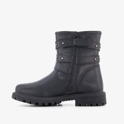 Meisjes biker boots met hartje zwart