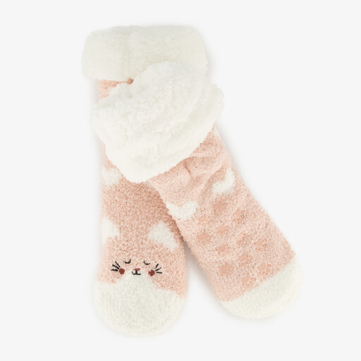 1 paar kinder huissokken kattenkopjes met antislip