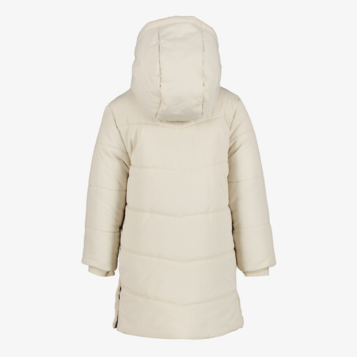Lange winterjas gewatteerd lichtbeige