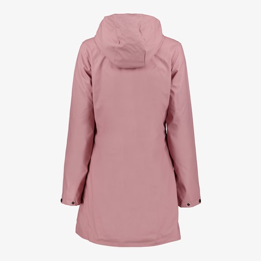 Lange gevoerde dames regenjas roze