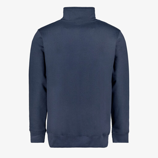 Heren trui met rit blauw