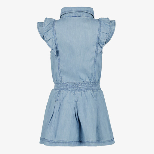 Meisjes spijkerjurk met ruches en parels