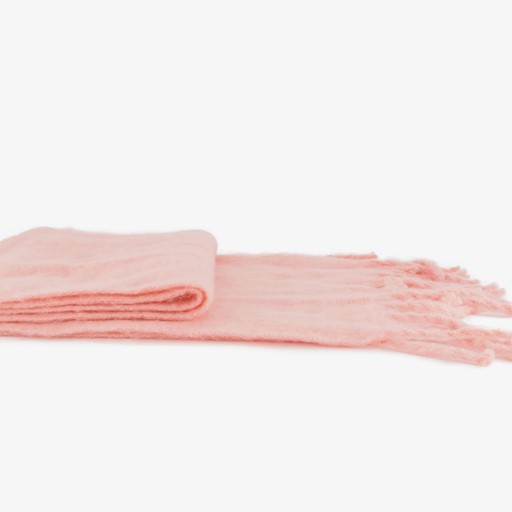 Dames sjaal met franjes roze
