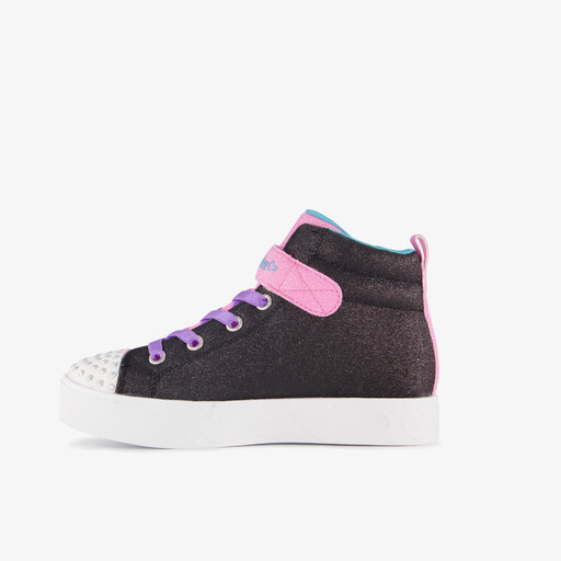 Twinkle Toes hoge meisjes sneakers met lichtjes zwart roze