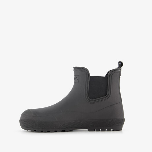 Korte dames regenlaarzen gevoerd zwart