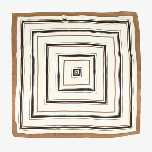 Vierkante dames sjaal met patroon wit beige