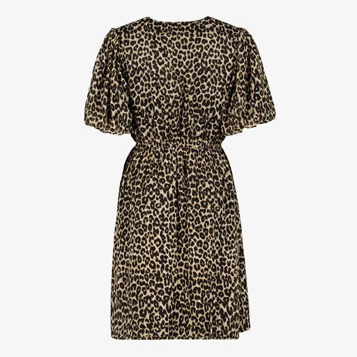 Dames jurk met panterprint beige