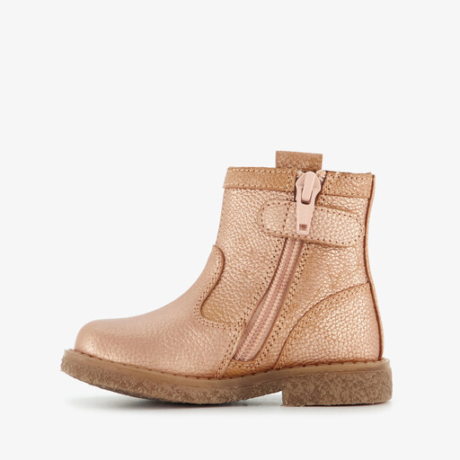 Leren meisjes enkellaarsjes goud