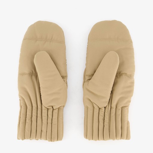 Gewatteerde dames wanten beige