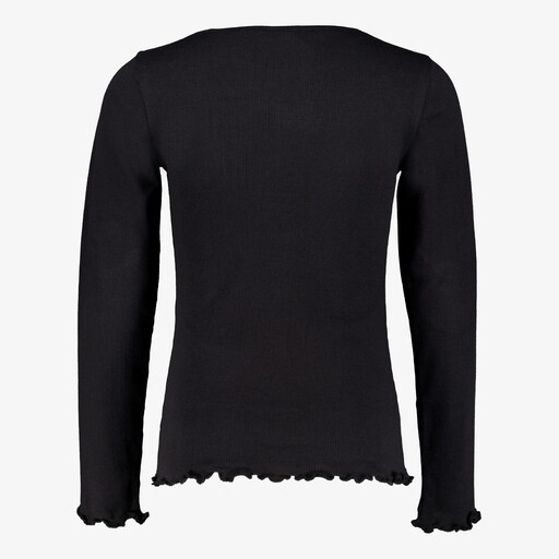 Meisjes shirt met lange mouwen zwart