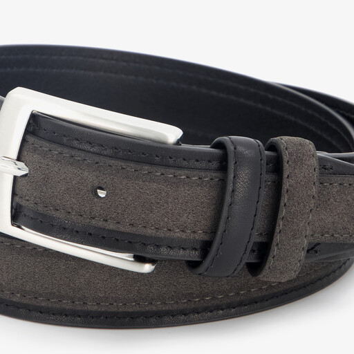 Heren riem imitatie suede zwart