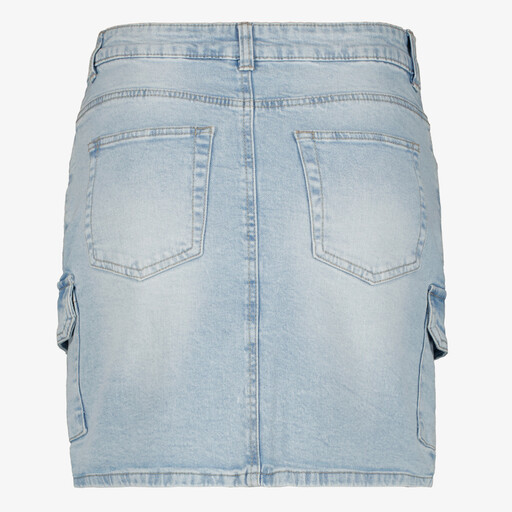 Dames denim cargo rok lichtblauw
