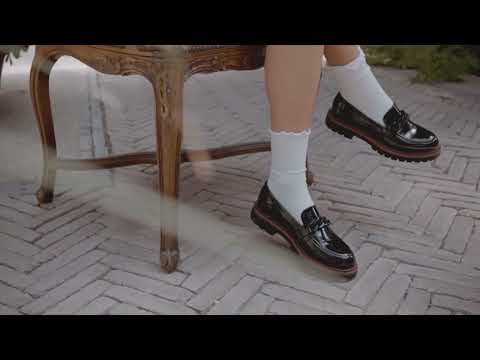 Mocassins NOIR Femme motif Chaîne A enfiler                                                                                                     PHILOV