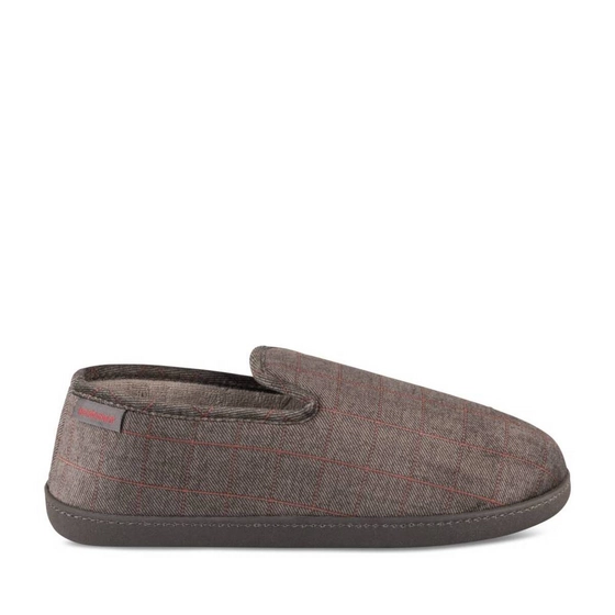 Chaussons GRIS Homme motif Carreaux A enfiler                                                                                                     ISOTONER