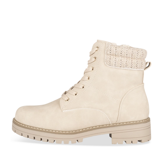 Bottines BEIGE Femme motif Uni Lacets                                                                                                     PHILOV