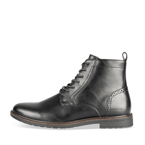 Bottines NOIR Homme motif Uni Lacets + Fermeture éclair                                                                                                     DENIM SIDE