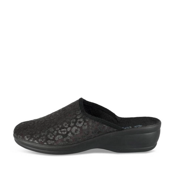 Chaussons NOIR Femme motif Animal A enfiler                                                                                                     INBLU