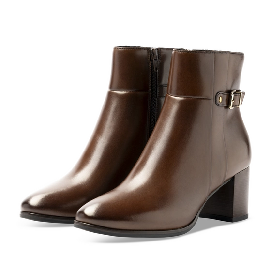 Bottines Marron Femme CUIR motif Uni A enfiler                                                                                                     SAN MARINA