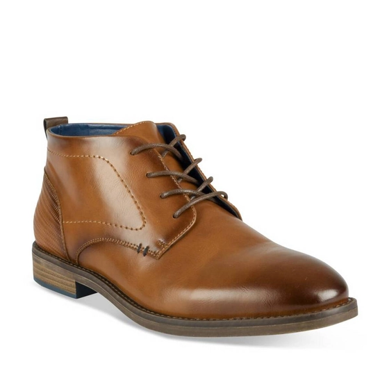 Bottines COGNAC Homme motif Uni Lacets                                                                                                     B-BLAKE