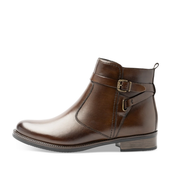 Bottines Marron Femme CUIR motif Uni Fermeture éclair                                                                                                     SAN MARINA