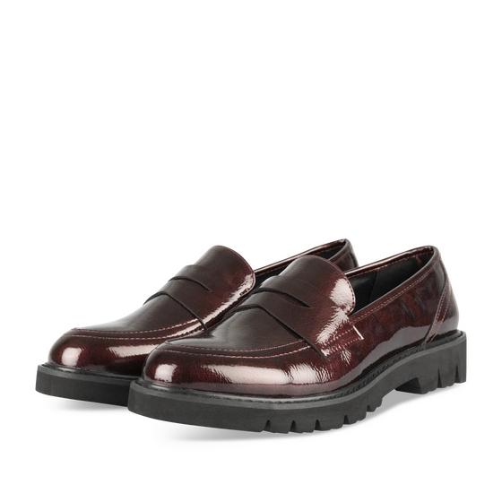 Mocassins BORDEAUX Femme motif Vernis A enfiler                                                                                                     MERRY SCOTT