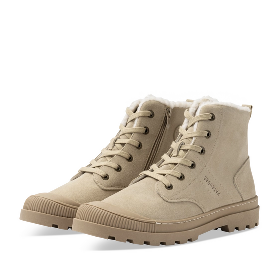 Bottines BEIGE Homme CUIR motif Uni Lacets + Fermeture éclair                                                                                                     PATAUGAS CUIR