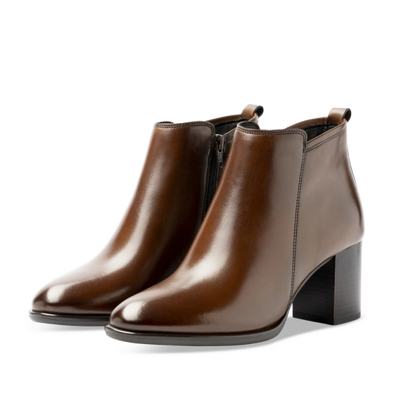 Bottines Marron Femme CUIR motif Uni Fermeture éclair                                                                                                     SAN MARINA