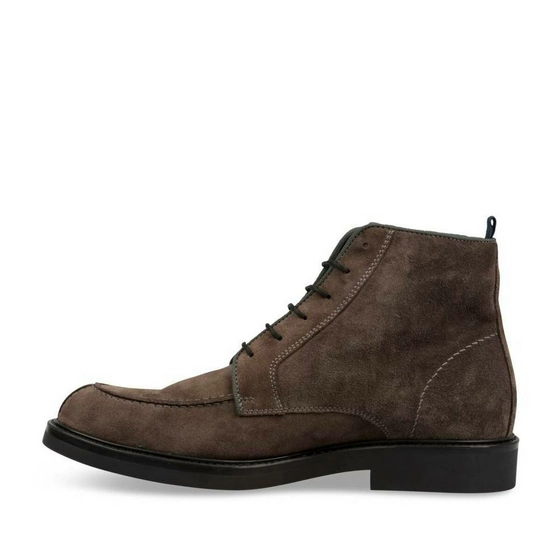 Bottines GRIS Homme CUIR Lacets                                                                                                     DENIM SIDE CUIR