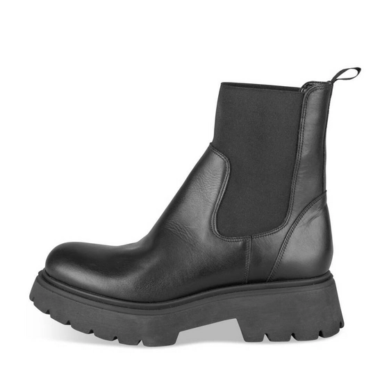 Bottines NOIR Femme CUIR motif Uni Elastique                                                                                                     SINEQUANONE