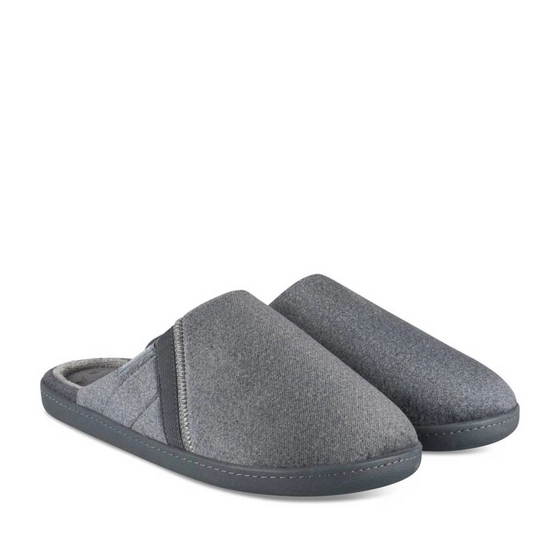 Chaussons GRIS Homme motif Uni A enfiler                                                                                                     ISOTONER