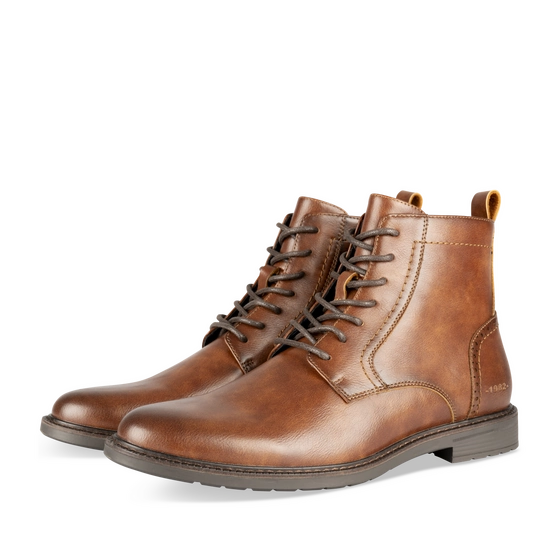 Bottines Marron Homme motif Uni Lacets + Fermeture éclair                                                                                                     DENIM SIDE