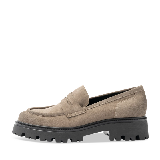 Mocassins TAUPE Femme CUIR motif Uni A enfiler                                                                                                     SAN MARINA