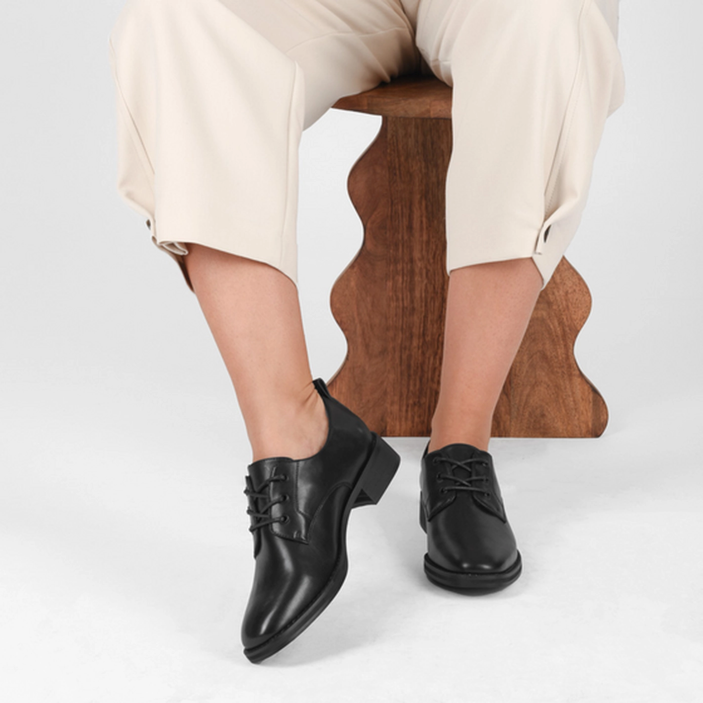 Derbies NOIR Femme motif Uni Lacets                                                                                                     PHILOV