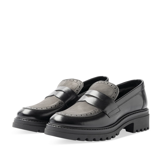 Mocassins NOIR Femme CUIR motif Uni A enfiler                                                                                                     SAN MARINA