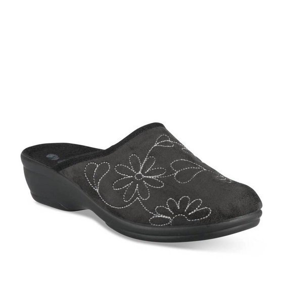 Chaussons NOIR Femme motif Uni A enfiler                                                                                                     INBLU