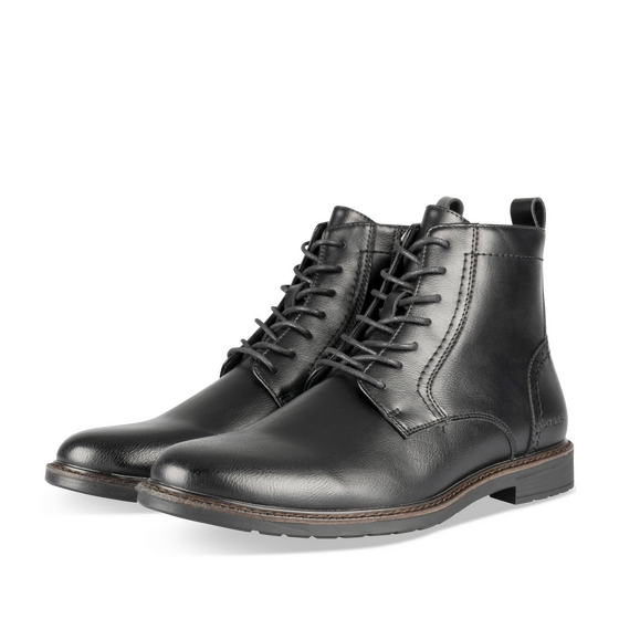 Bottines NOIR Homme motif Uni Lacets + Fermeture éclair                                                                                                     DENIM SIDE